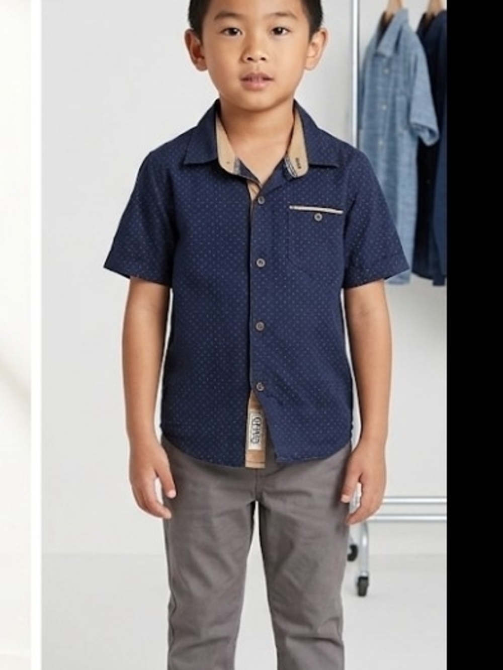 3 Boys Blue Plaid Long-Sleeve Button-Up Shirt - Classic Western Style